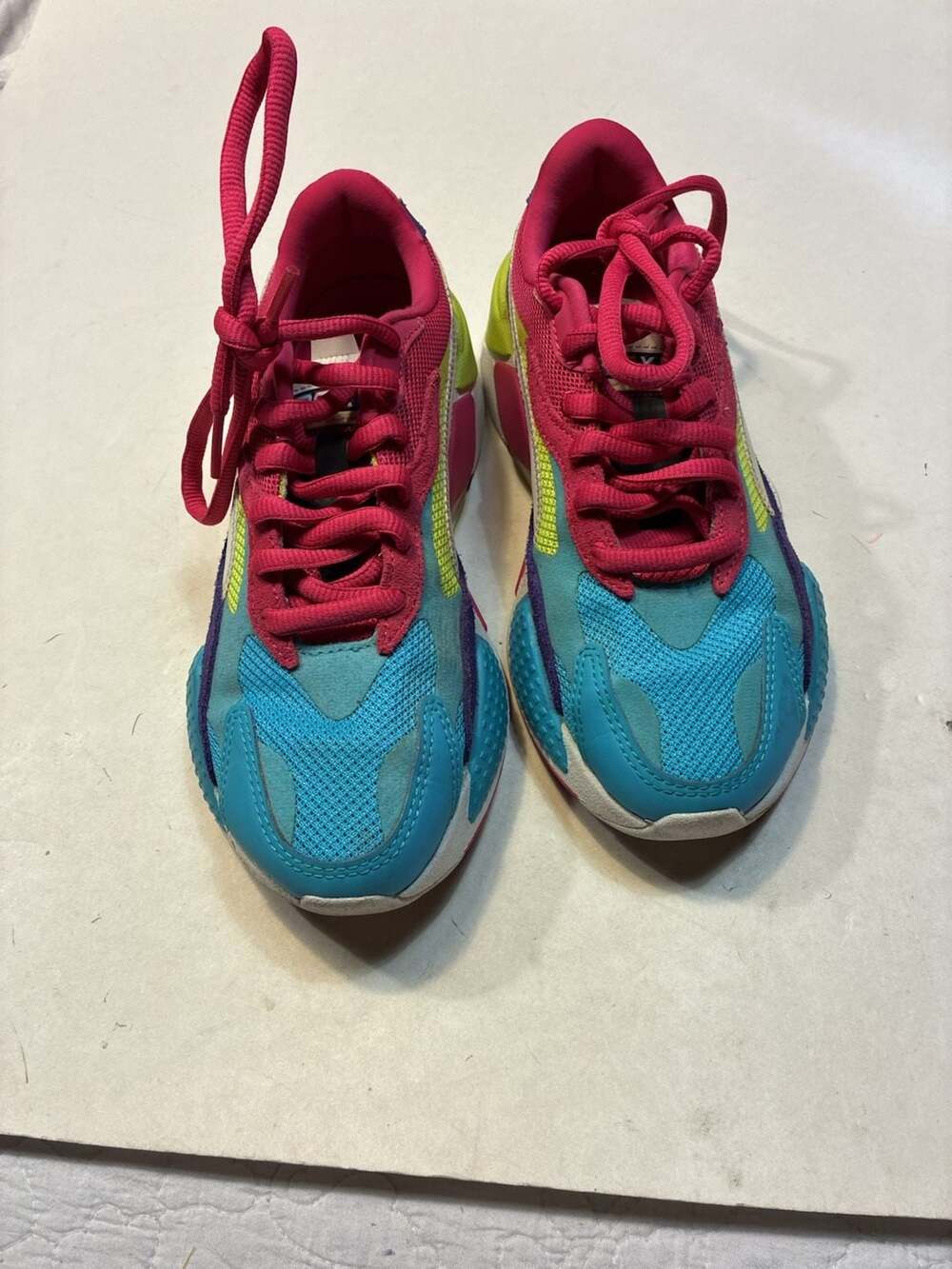 Puma RS-X3 Puzzle Neon Pink Blue Green Multi Color Sneakers